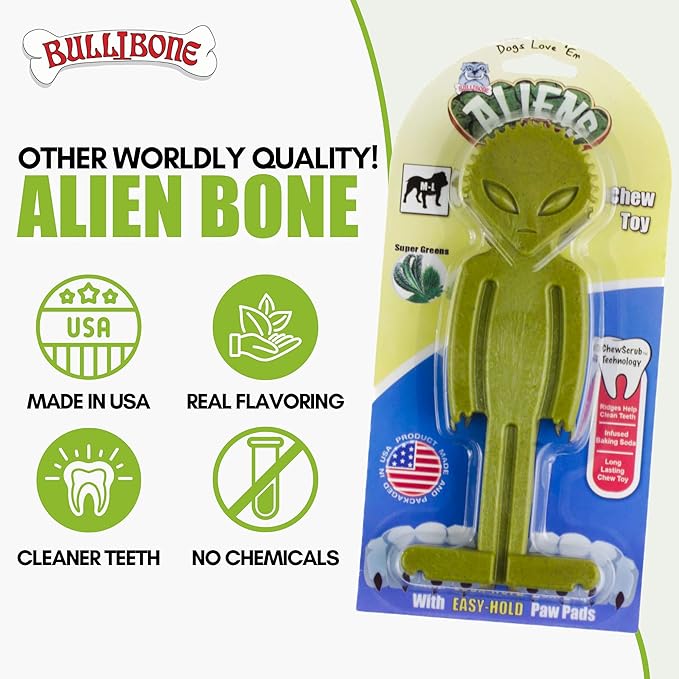 Bullibone Alien Bone Chew Toy – Built Tough for Aggressive Chewers